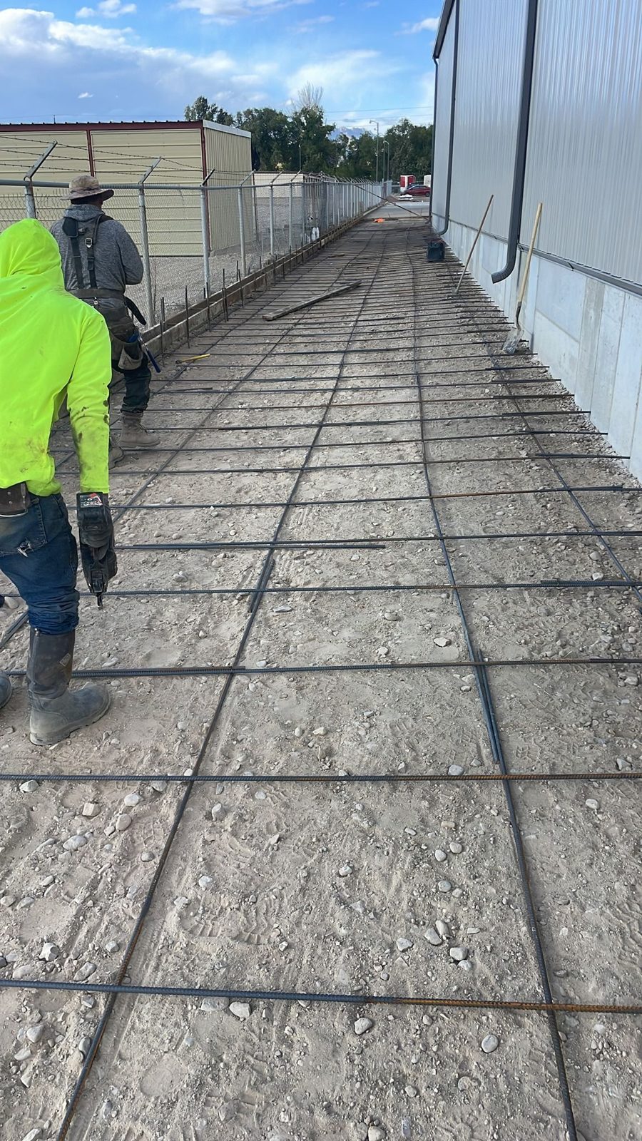 Rebar grid ready for a commercial pour